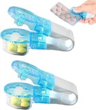 Set de 2 organizatoare pentru medicamente Lamvpiny, plastic, albastru/alb/transparent, 3 x 7,5 x 5 cm