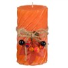 Lum&acirc;nare Decorativă, Model Reliefat Berries, Portocaliu, 6.5x12cm, Parafină, Oem