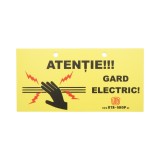 Placuta de avertizare pentru gard electric 100x200 mm, galbena