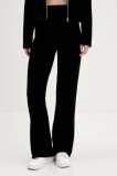 Hugo Blue pantaloni de trening din velur culoarea negru, uni, 50549678