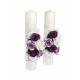 Set 2 Lumanari Nunta Botez EVENTISSIMI - Alb Mov