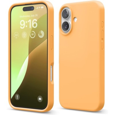 Husa Soft Touch, slim, ALC Mobile, anti soc, compatibila cu IPhone 16 Plus, Portocaliu Tpu foto