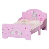 HOMCOM Pat Copii Design Sigur cu Margini Rotunjite și Sine Laterale, 3-6 Ani, 143x73x60cm | Aosom Romania