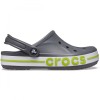 Saboti Crocs Bayaband Clog Gri Slate Grey/Lime Punch Unisex, Material Croslite, Confortabili, Casual, Plaja, Accesorizabili Jibbitz