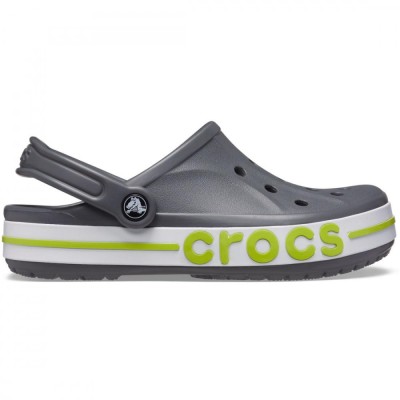 Saboti Crocs Bayaband Clog Gri - Slate grey/Lime Punch foto