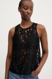 Desigual bluză T&Aacute;NATOS femei, culoarea negru, cu imprimeu, 25SWBW25