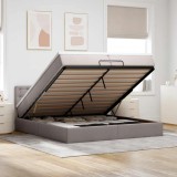 vidaXL Cadru de pat otoman cu saltele Taupe 200x200cm țesătură 3312503