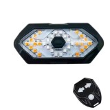 Cumpara ieftin Lumina spate bicicleta cu semnalizare, IPX4, reincarcabila USB, 5 moduri de iluminare, telecomanda pe ghidon, 900 mAh, 9.4 x 3.3 cm, neagra , sigurant