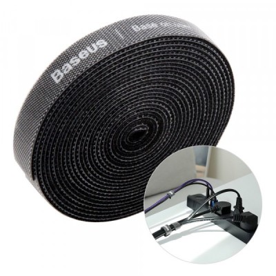 Organizator Cabluri Baseus Circle, Velcro, 3m, Negru ACMGT-F01 foto
