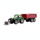 Tractor agricol de jucarie cu lama,plug si remorca, actionare prin frictiune 50 cm, Oem
