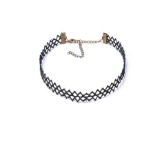 Choker Mystyle Fashion Black Mesh - Colier elegant pentru gat - Black Delux