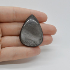 Cabochon obsidian silver 39x29x6mm c9