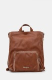 Desigual rucsac TRAMA PRETORIA femei, culoarea maro, mic, neted, 25SAKP21