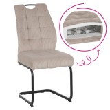 Cumpara ieftin Scaun dining textil maro taupe metal negru Kelma 46x62,5x97 cm