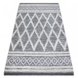 Covor ECO SISAL BOHO MOROC Caro 22297 franjuri - două niveluri de l&acirc;nă gri / cremă, covor reciclat, 194x290 cm, Dreptunghi
