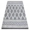 Covor ECO SISAL BOHO MOROC Caro 22297 franjuri - două niveluri de l&acirc;nă gri / cremă, covor reciclat, 117x170 cm