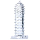 Manșon pentru penis BAILE Penis Sleeve, pentru stimulare intensă și &icirc;ngroșare, lungime 14 cm, din silicon, transparent