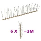 Set bandă cu țepi antipăsări cu 5 r&acirc;nduri, 6 buc., plastic, 3 m