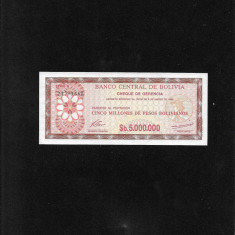 Rar! Bolivia 5000000 5.000.000 pesos bolivianos 1985 seria24790662 aunc