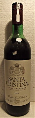 A75 -VIN CHIANTI CLASSICO, DOC, SANTA CRISTINA, recoltare 1979 cl 75 gr 12 foto