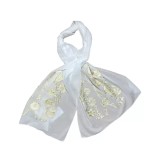 Cumpara ieftin Marama Traditionala Alba cu Broderie Florala Aurie - MT03