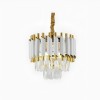 Candelabru Cristal Auriu Alb Alessandro DESIGN 3xE14, Lustra Luxoasa, Corp Iluminat Elegant