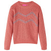 Pulover pentru copii tricotat, roz mediu, 104 GartenMobel Dekor, vidaXL