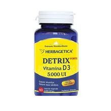 Detrix Forte Vitamina D3 5000UI 60 capsule Herbagetica Cod: HERB.01304 foto