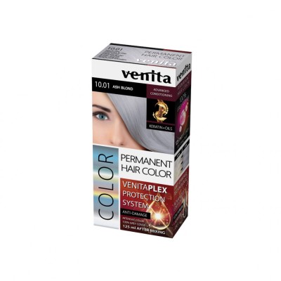 Vopsea de par permanenta, Venita Plex, 125 ml, Nr 10.01, Blond Cenusiu foto