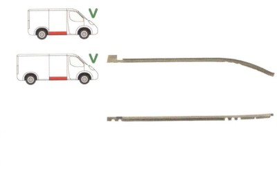 Sina usa culisanta Vw Transporter (T4)/Caravelle/Multivan 07.1990-03.2003 , partea Dreapta, Inferior, foto
