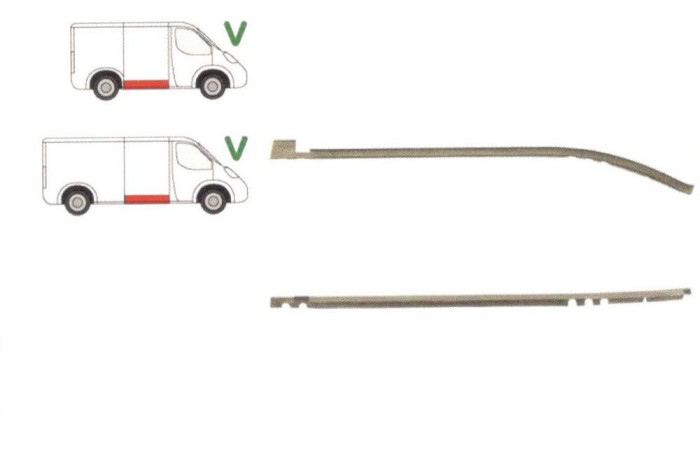 Sina usa culisanta Vw Transporter (T4)/Caravelle/Multivan 07.1990-03.2003 , partea Dreapta, Inferior,