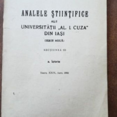 Analele stiintifice ale Universitatii ”Al. I. Cuza” din Iasi 1983