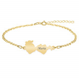 Child - Bratara personalizata fetita din argint 925 placat cu aur galben 24K