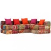 VidaXL Canapea puf modulară cu 4 locuri, petice, material textil 244981