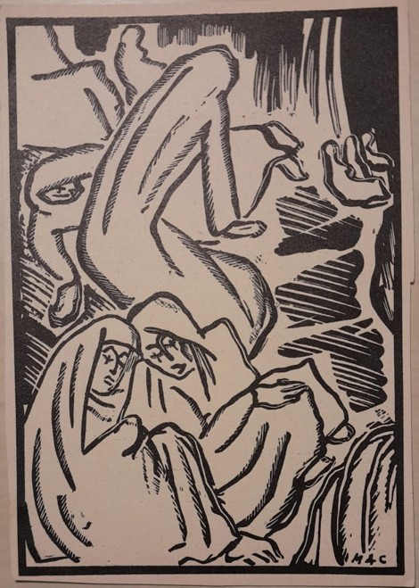 Mac Constantinescu (1900 - 1979), litografie 5 interbelică, 16 x 11