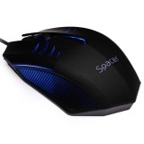 MOUSE Spacer, PC sau NB, cu fir, USB, optic, 1000 dpi, butoane/scroll 3/1, iluminare, negru, &quot;SPMO-M20&quot; (timbru verde 0.18 lei)