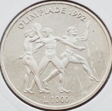 709 San Marino 1000 Lire 1992 Summer Olympics, Barcelona km 277 argint