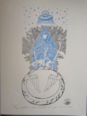 Casa albastra IV, serigrafie, Stefan Caltia 41x31 cm foto