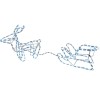 Decoratiune Craciun Ren cu Sanie Luminoasa, 206 LED Alb Rece, 120x23x48 cm, Interior/Exterior