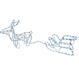 Decoratiune Craciun Ren cu Sanie Luminoasa, 206 LED Alb Rece, 120x23x48 cm, Interior/Exterior