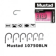 Carlig negru nichel forjat / 2 spini / 10 buc/plic MUSTAD (Marime Carlige: Nr. 8)