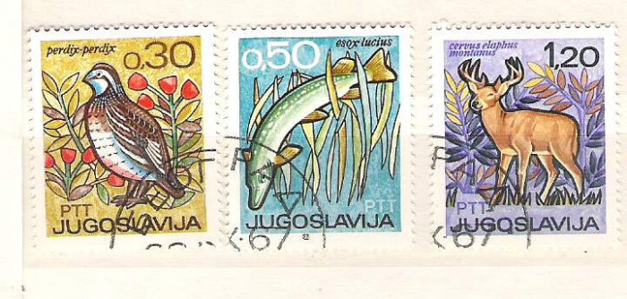 Yugoslavia Fauna, animals, fishes, PTT, used A.126