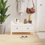 VidaXL Bancă de hol, alb, 80x40x43 cm, lemn masiv de pin