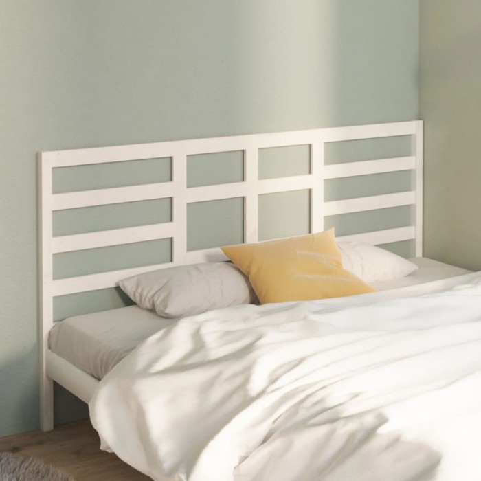 Gossi tablie de pat, alb, 206x4x104 cm, lemn masiv de pin