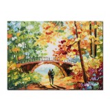 Tablou pictat manual, Armonie in doi, stilizat, 70x50cm ulei pe panza in cutit efect 3D, gata de agatat pe perete