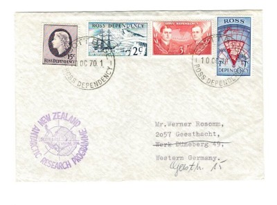 Ross Dependency 1970 - Plic circulat cu seria Mi5-8 foto
