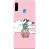 Husa silicon pentru Huawei P30 Lite, Rainbow Pinepple