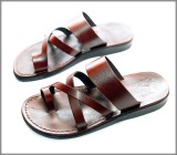 Sandale Hippie Piele Naturala cu Deget Maro, 35 - 46, Sandaleromane