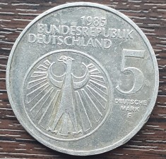 (M2124) MONEDA GERMANIA - 5 MARK 1985, LIT. F, COMEMORATIVA - ANUL MUZICII