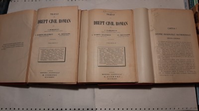 C. HAMANGIU , ROSETTI BALANESCU - TRATAT DE DREPT CIVIL ROMAN - 3 VOLUME - 1928 foto